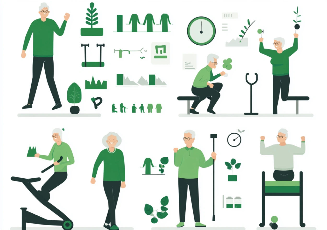 Інфографіка про переваги фізичної активності для пенсіонерів