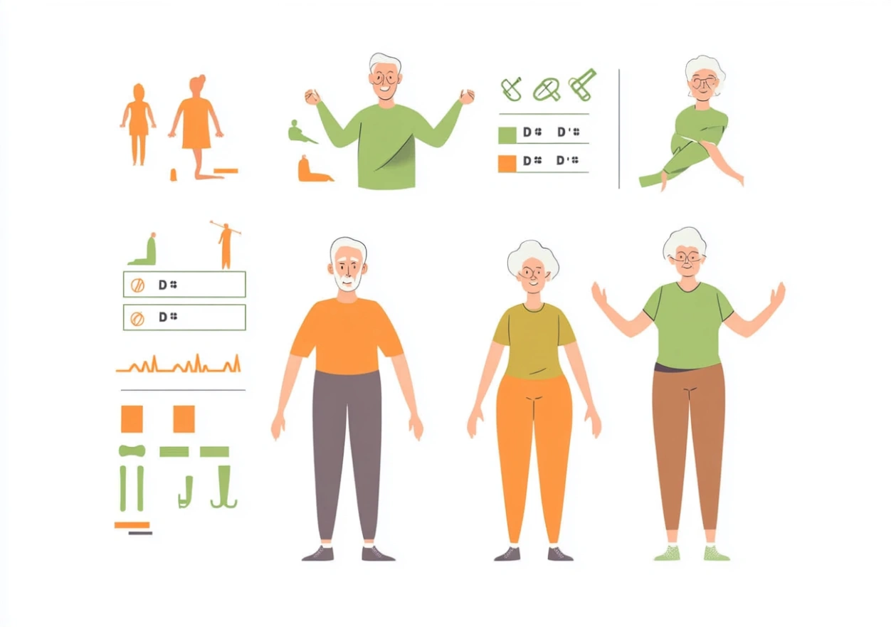 Інфографіка з корисними продуктами для активних пенсіонерів